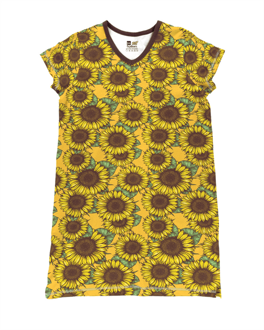 Radiant Sun Flowers Shineful® V-Neck Nightshirts Vq03