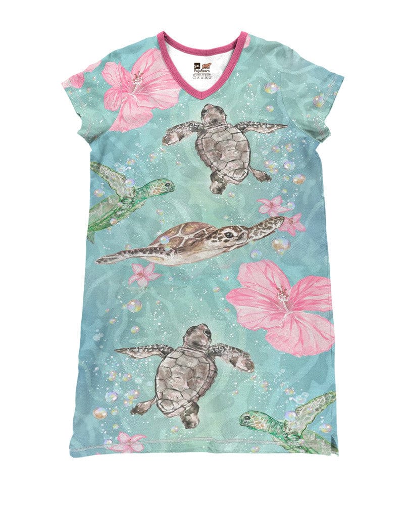 Sea Turtle Shineful® V-Neck Women’s Nightshirts Nl09