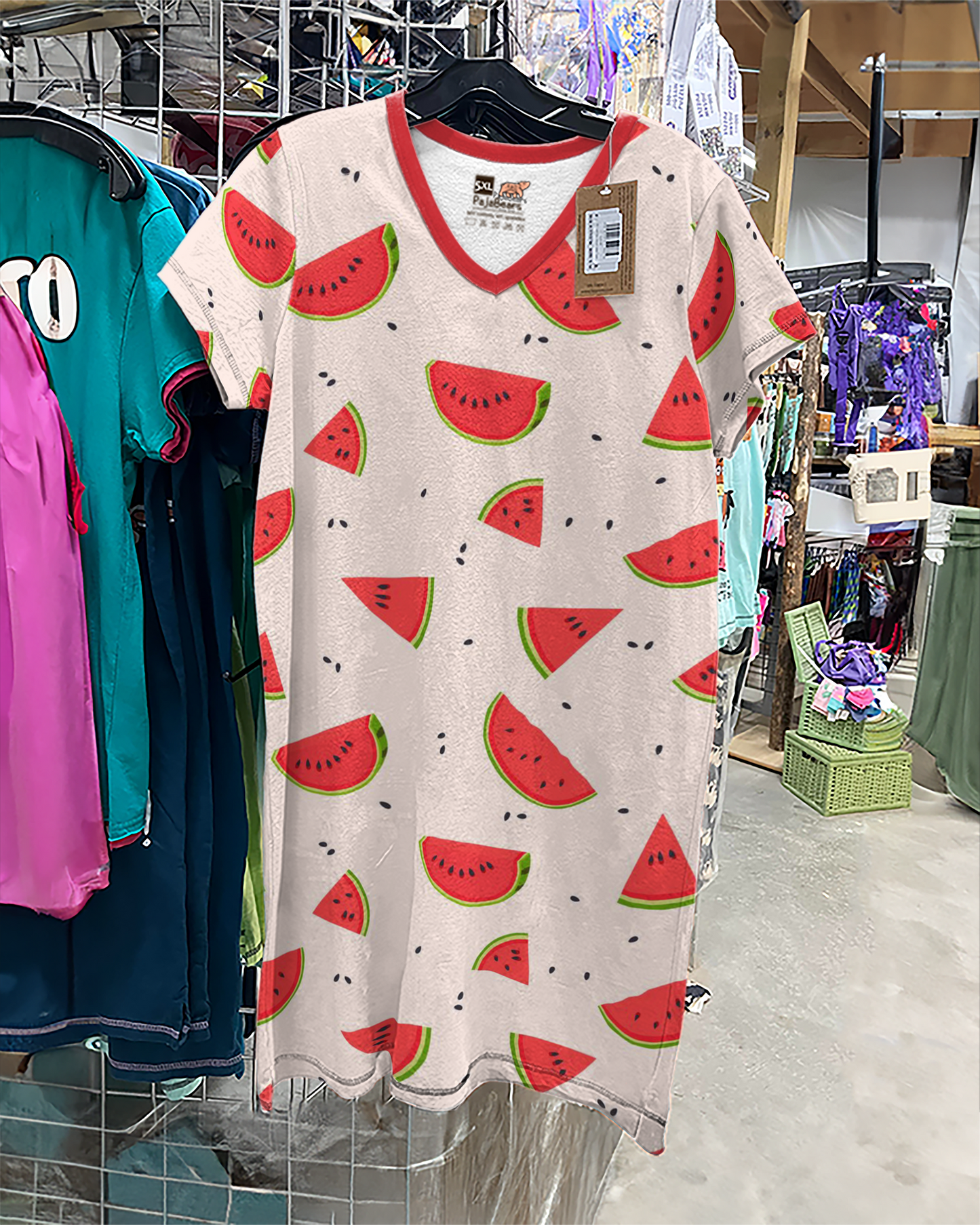 Fruits Shineful® V-Neck Nightshirts Fresh Watermelon Vq03