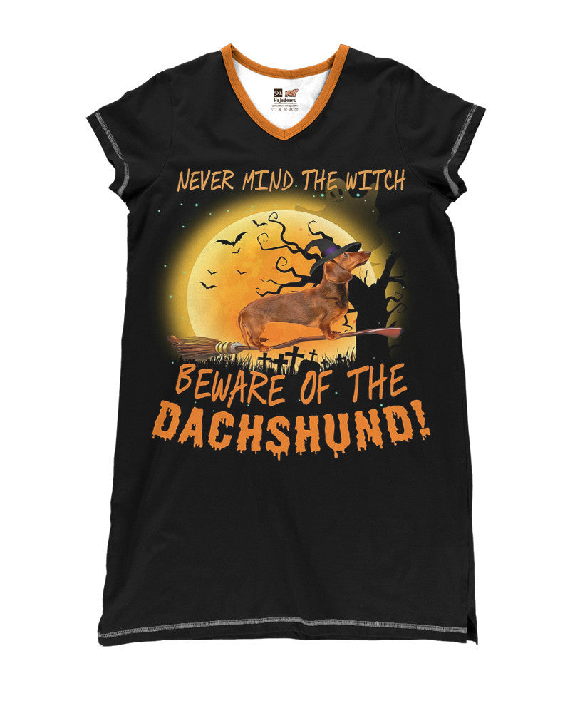 Halloween Dachshund Shineful® V-Neck Nightshirts Be Aware Of The Hg23