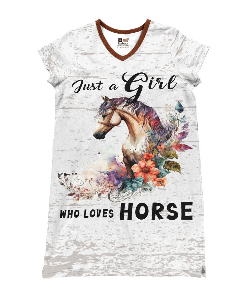 Horse Lovers Shineful® V-Neck Nightshirts Nk07