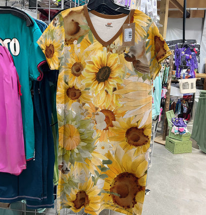 Sunflower Shineful® V-Neck Nightshirts Garden Lk8 Nightshirt