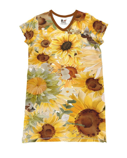 Sunflower Shineful® V-Neck Nightshirts Garden Lk8 Nightshirt