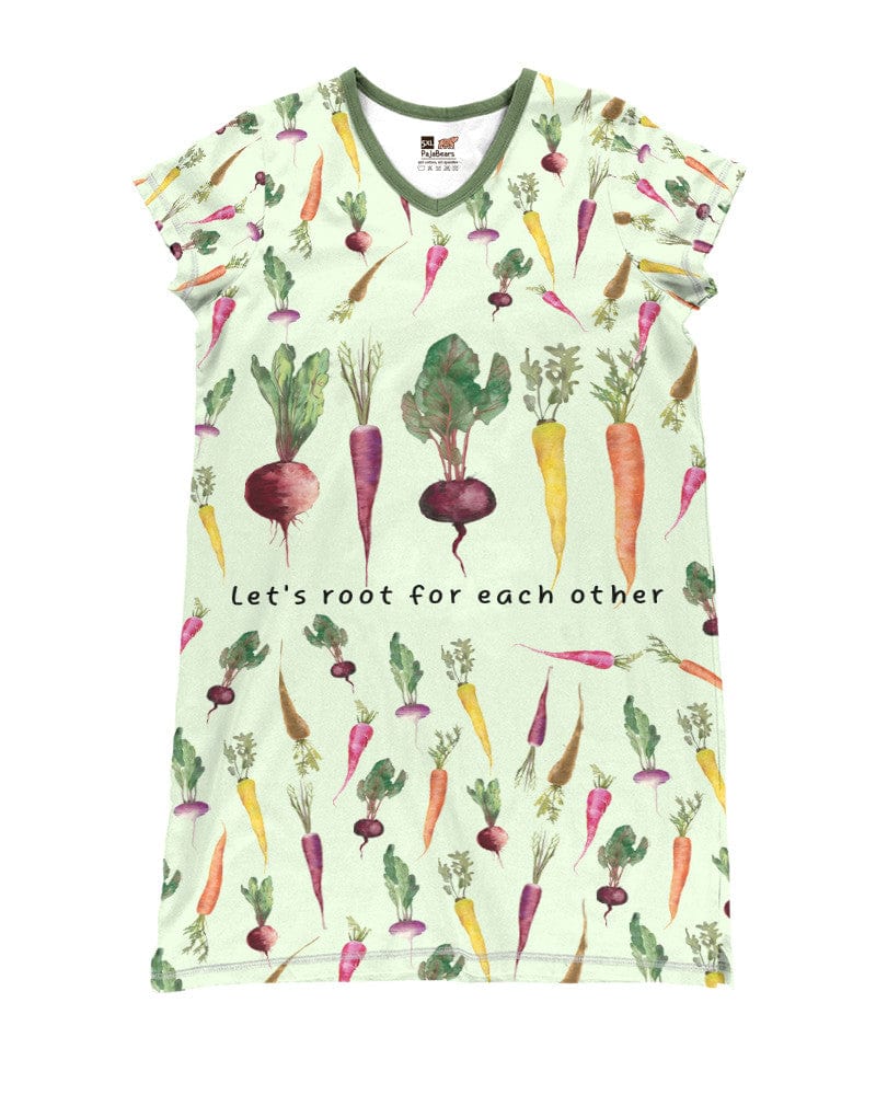 Vegetables Shineful® V-Neck Nightshirts Veggie Garden Nk07