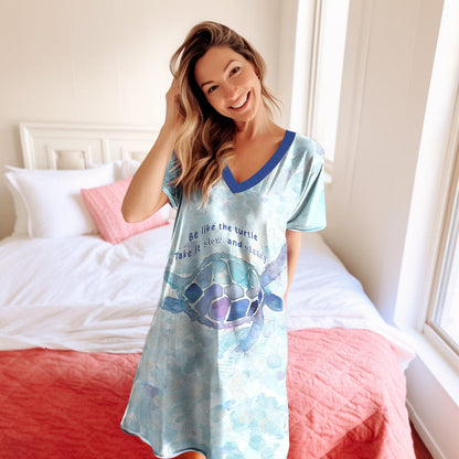 Sea Turtle Shineful® V-Neck Nightshirt Nl09 Nightshirts