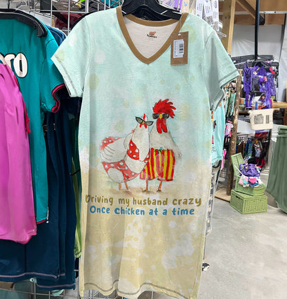 Chicken V-Neck Shineful® Funny Nl09 Nightshirts