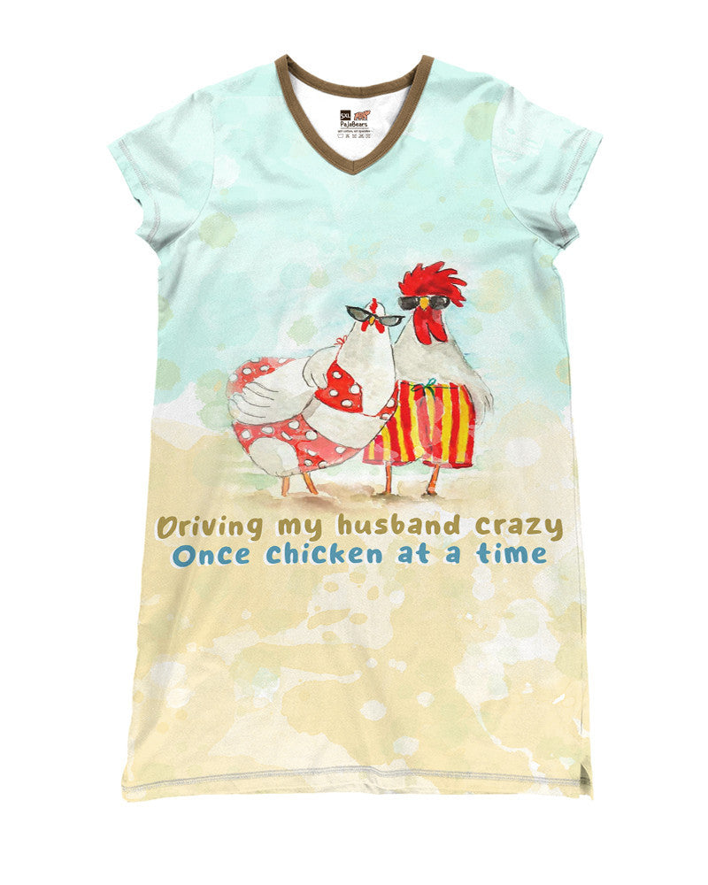 Chicken V-Neck Shineful® Funny Nl09 Nightshirts