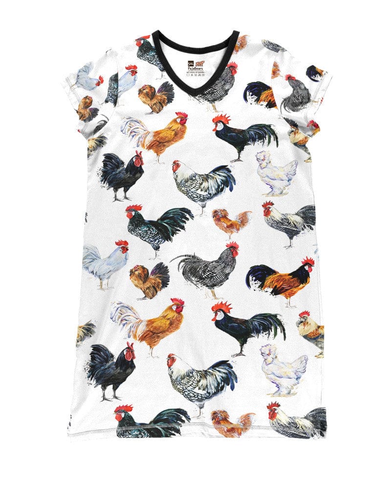 Rooster V-Neck Shineful® Nightshirt Hm8 Nightshirts