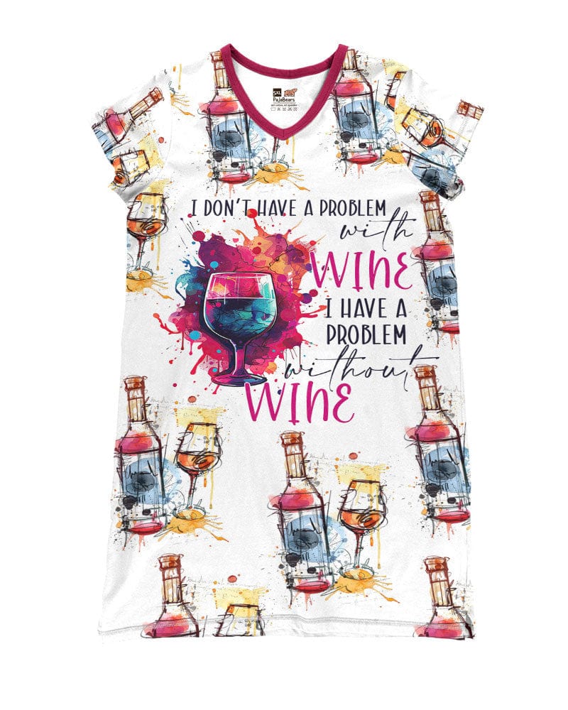 Wine Shineful® V-Neck Nightshirts Funny Tl10