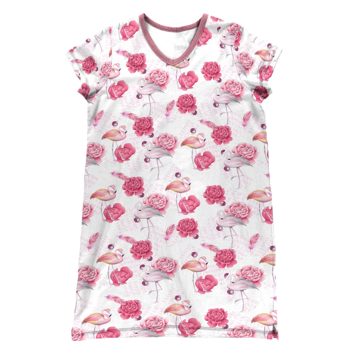 Flamingo Shineful® V-Neck Nightshirts Gorgeous Roses Tl10