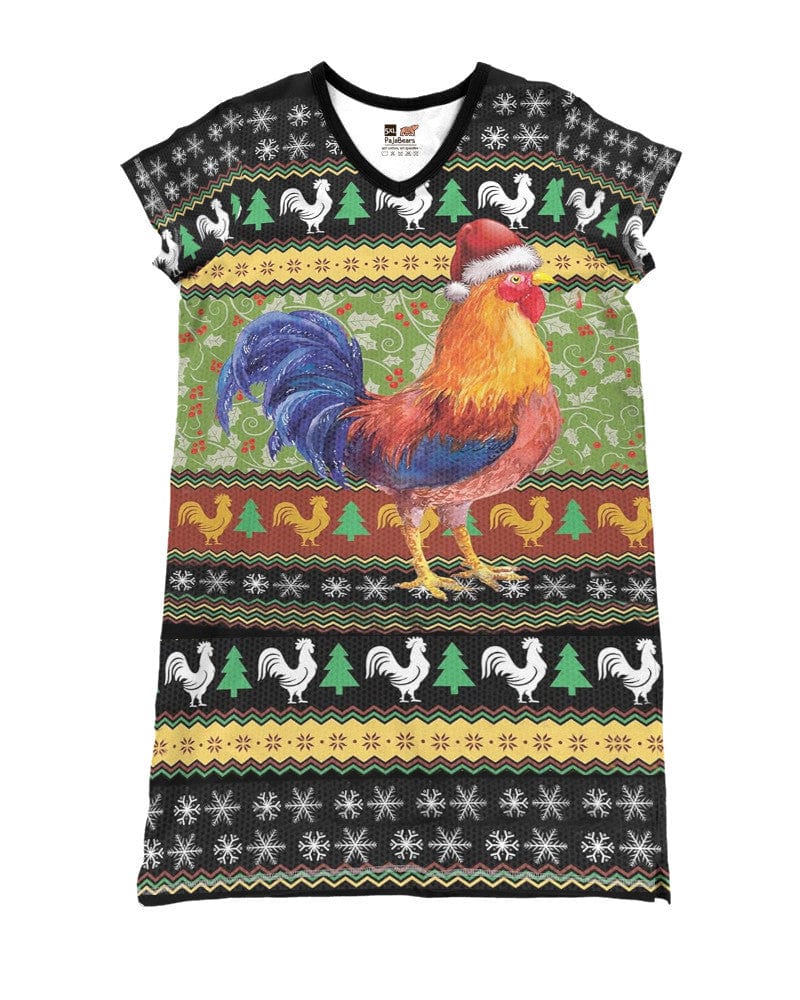 Rooster Ugly Shineful® V-Neck Nightshirt Hm8 Nightshirts