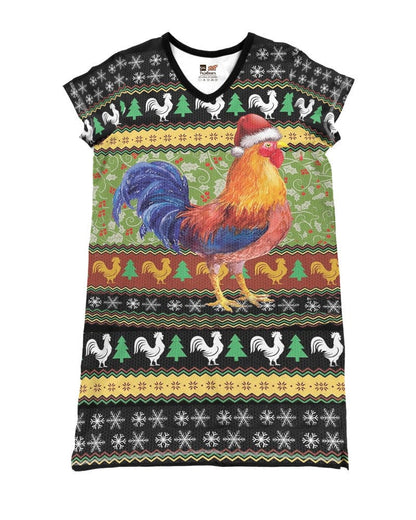 Rooster Ugly Shineful® V-Neck Nightshirt Hm8 Nightshirts