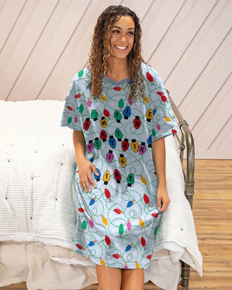 I’m Fine. Everything Is Fine Shineful® V-Neck Nightshirt Hm8 Nightshirts