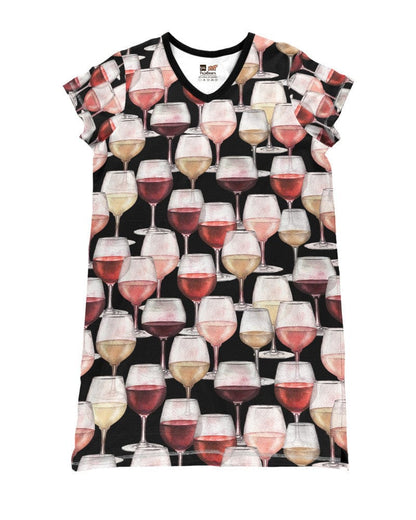 Wine V-Neck Shineful® Nightshirt Red Wine Hm8 Nightshirts