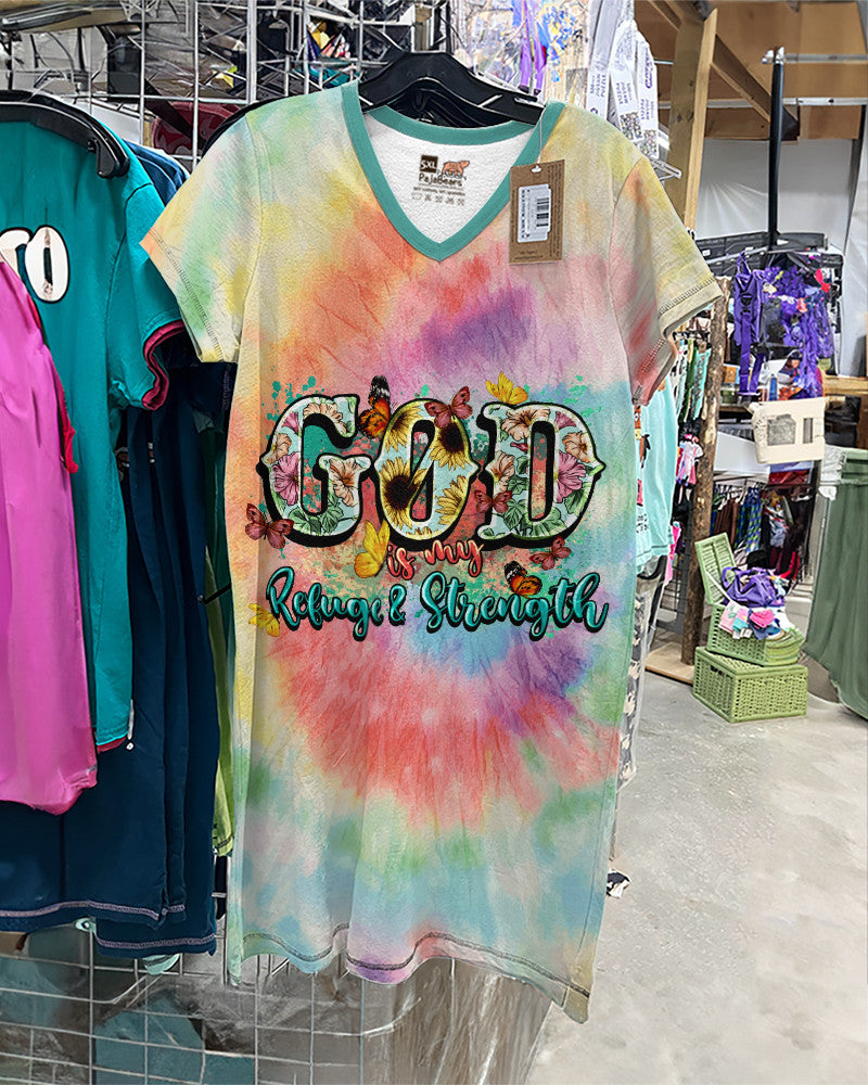 God Shineful® V-Neck Nightshirts Tie Dye Nk07