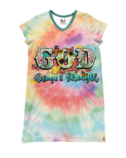 God Shineful® V-Neck Nightshirts Tie Dye Nk07