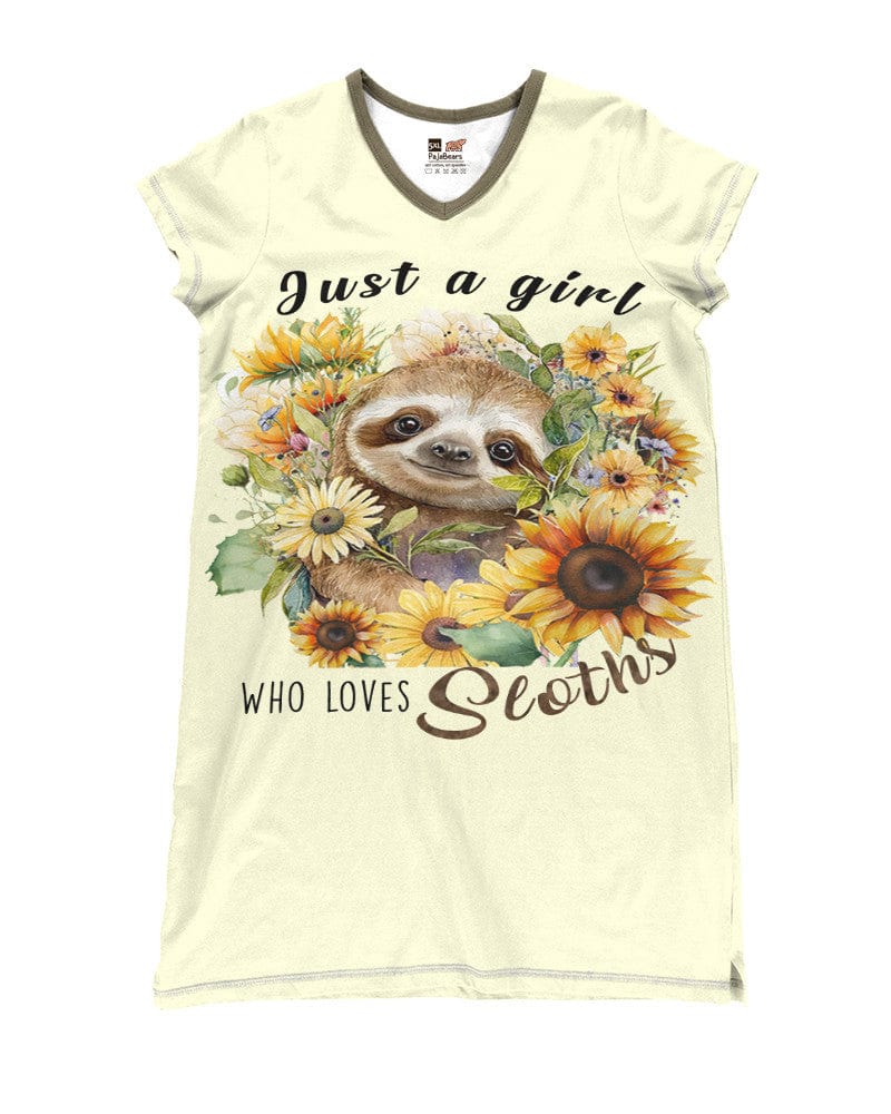 Sloth Shineful® V-Neck Nightshirts Lovers Nk07