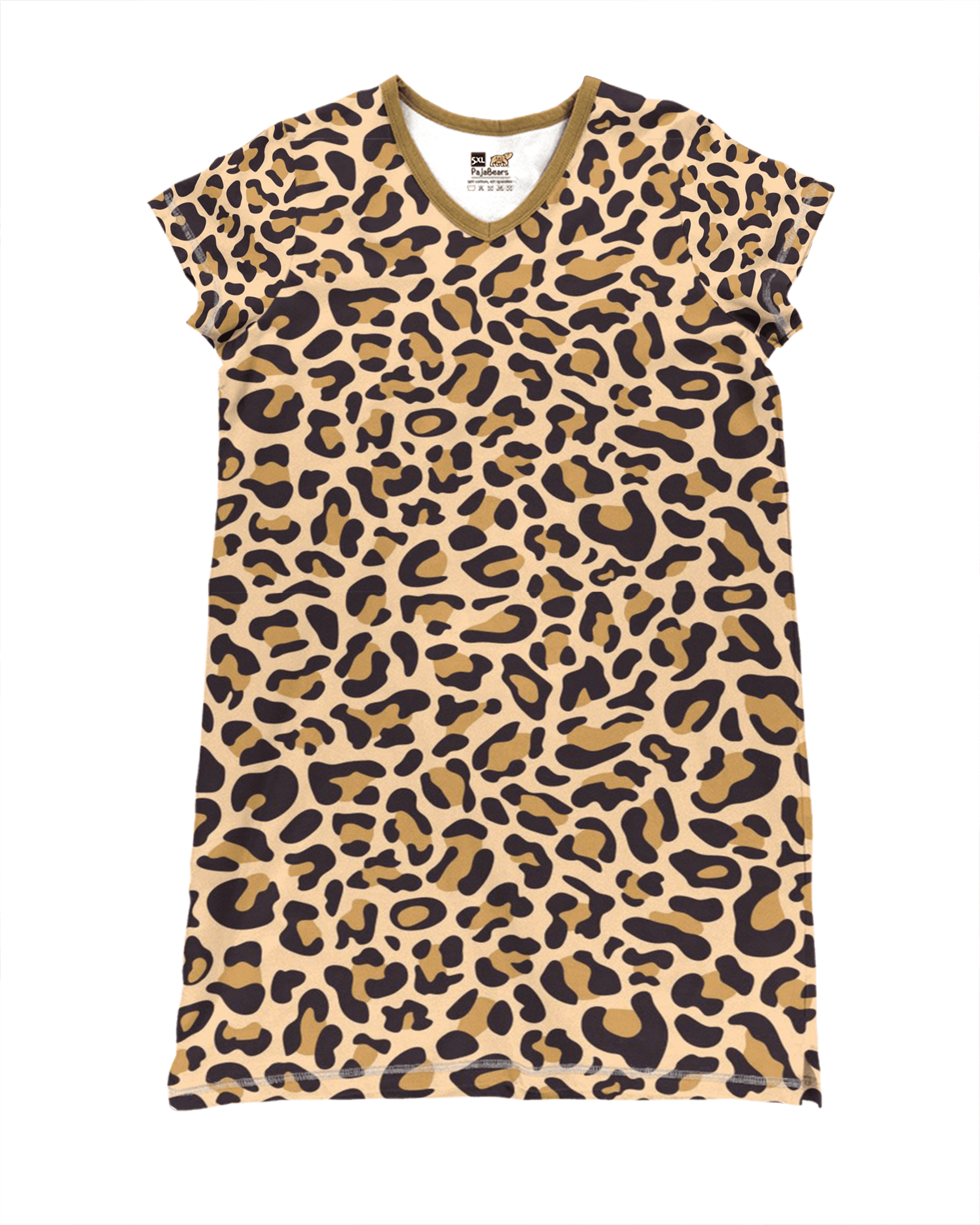 Leopard Shineful® V-Neck Nightshirts Wild Vq03