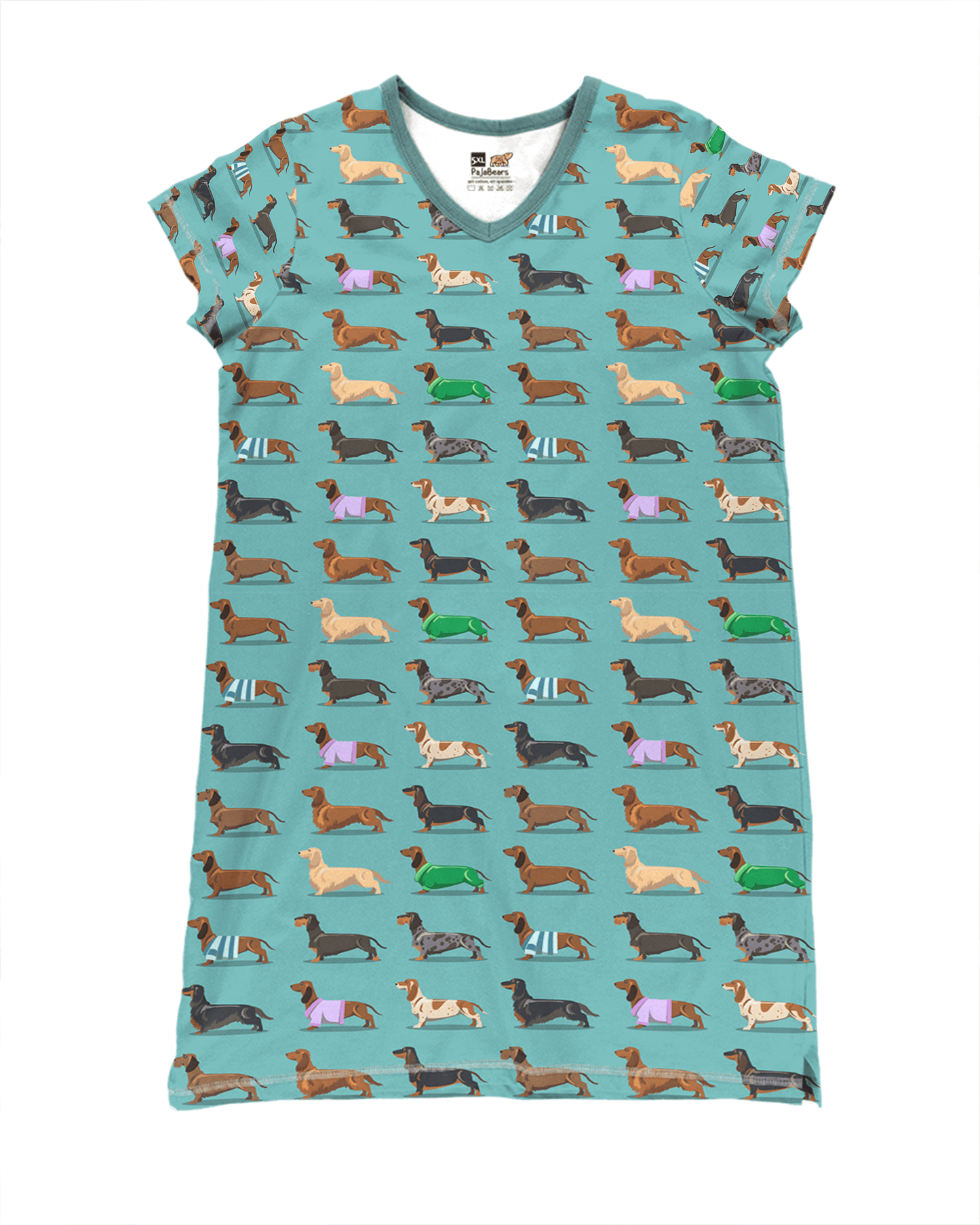 Dachshund Shineful® V-Neck Nightshirts Sleek Vq03