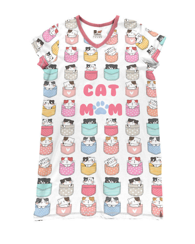 Cat Shineful® V-Neck Nightshirts Cute Nl09