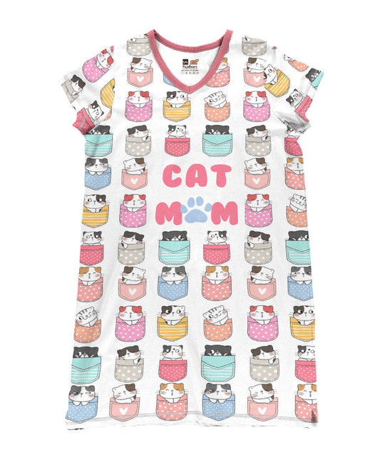 Cat Shineful® V-Neck Nightshirts Cute Nl09