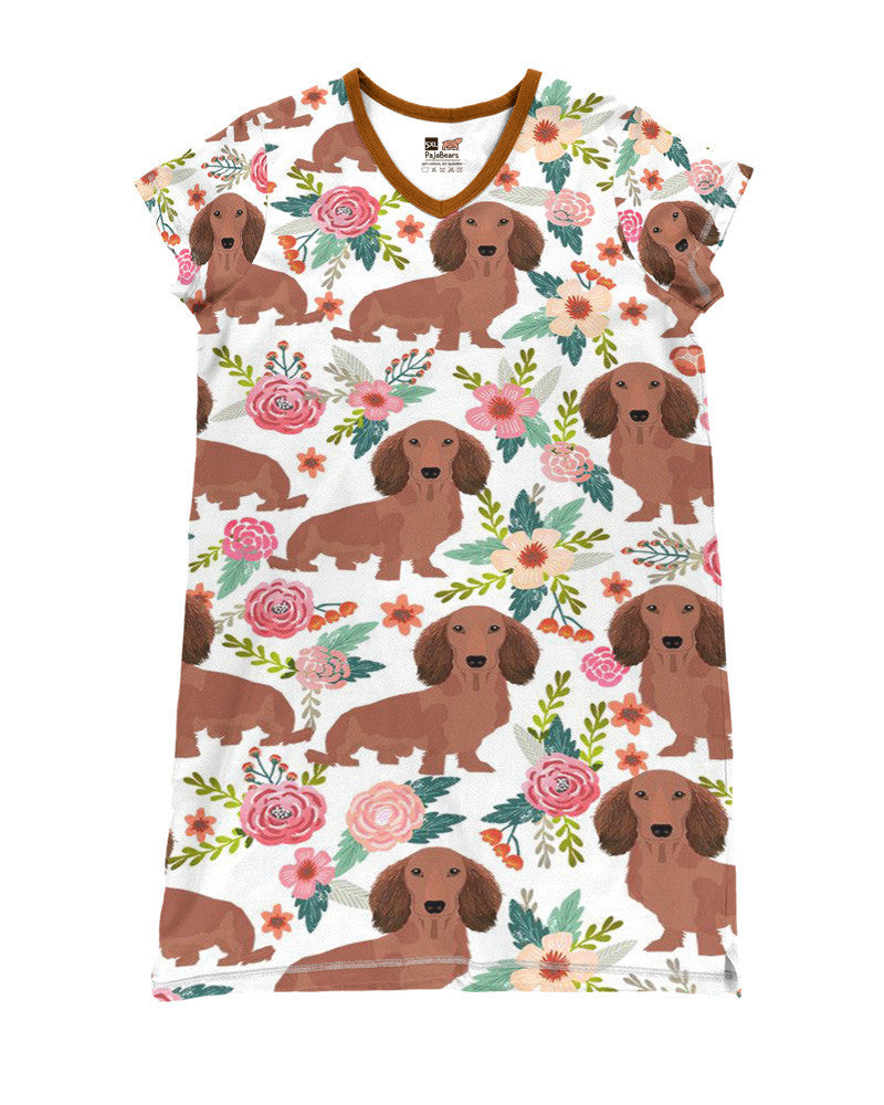 Dachshund Shineful® V-Neck Women’s Nightshirts Nl09