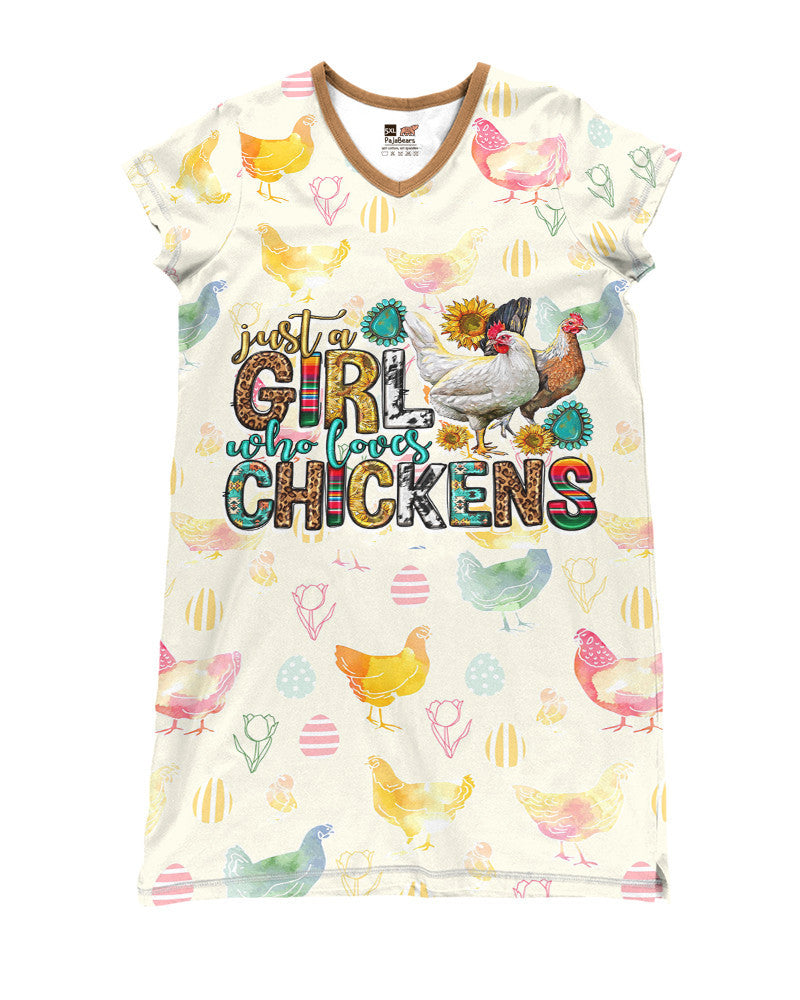 Chicken Shineful® V-Neck Women’s Nightshirts Colorful Efficient Nl09