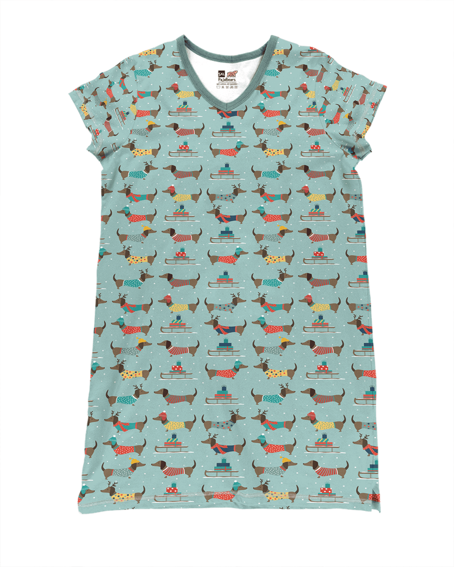 Dachshund Shineful® V-Neck Nightshirts Snuggly Vq03