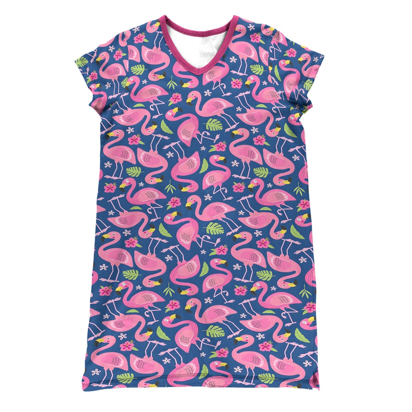 Flamingo Shineful® V-Neck Nightshirts Nature Covered Tl10