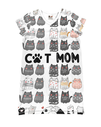 Cat Shineful® V-Neck Nightshirts Cute Mom Lk8 Nightshirt