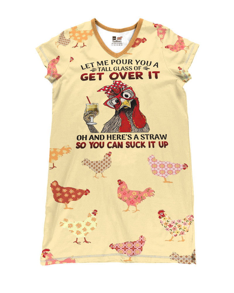 Chicken V-Neck Shineful® Nightshirt Hm8 Nightshirts