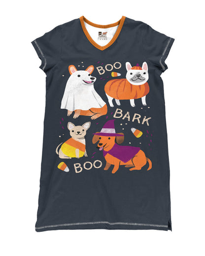 Halloween Dogs Shineful® V-Neck Nightshirts Boo Bark Hg23