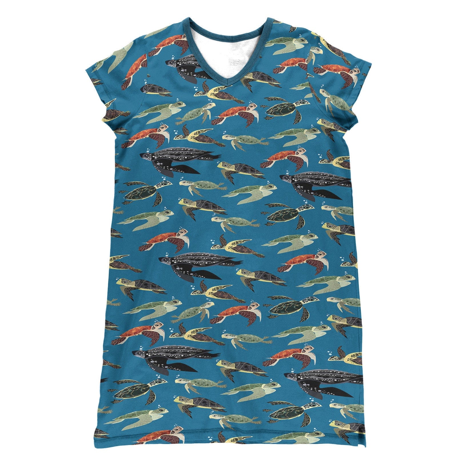 Turtle Shineful® V-Neck Nightshirts Under The Sea Tl10