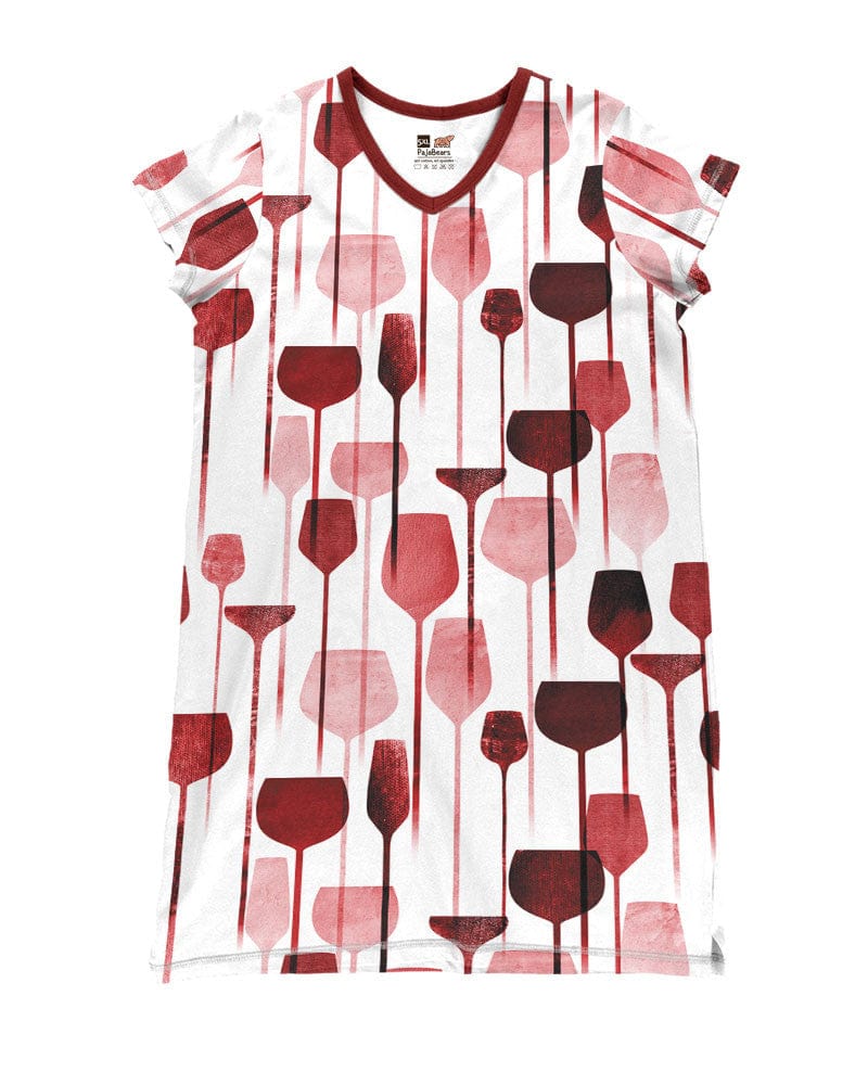 Wine Shineful® V-Neck Nightshirts Lovely Tl10