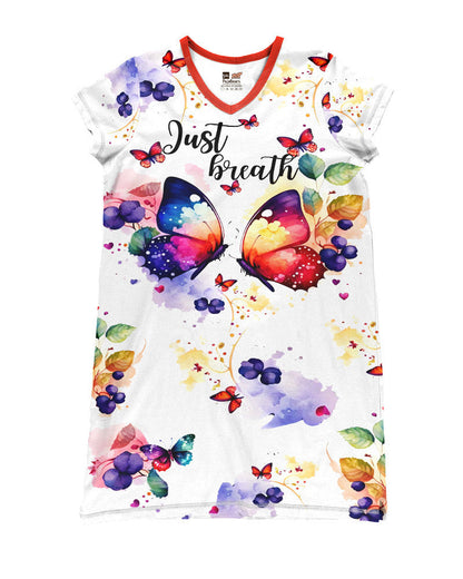 Butterfly Shineful® V-Neck Nightshirts Colorful Mn8