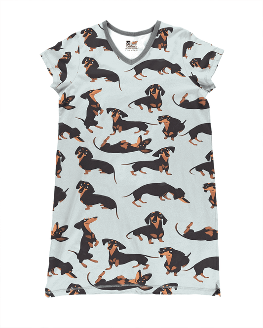 Dachshund Shineful® V-Neck Nightshirts Sniffing Vq03