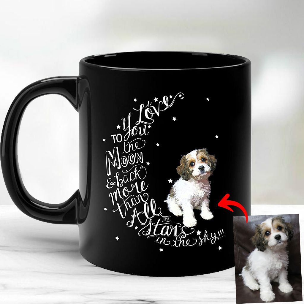 Customized Pet Illustration Mug I Love You To The Moon And Back For Owners 11Oz