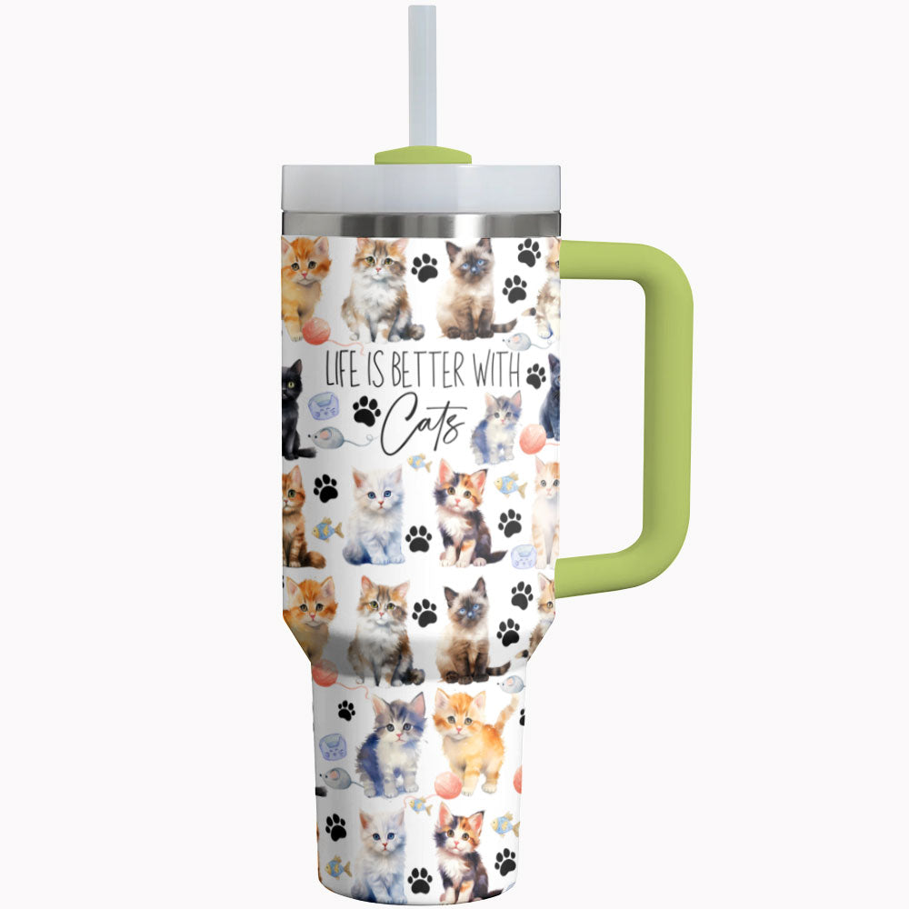 Cat Tumbler Shineful Life Is Better With Cats