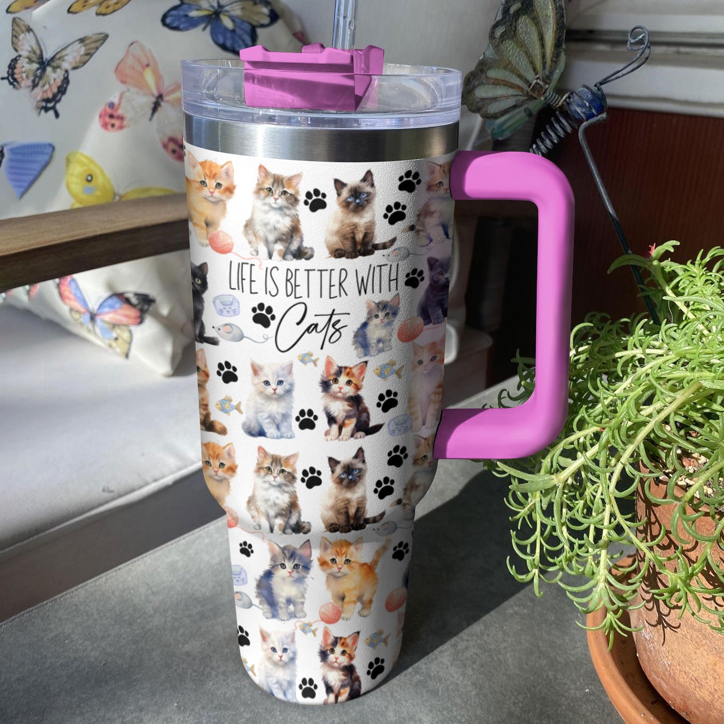 Cat Tumbler Shineful Life Is Better With Cats