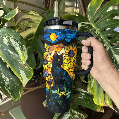 Shineful Tumbler Glass Feline Under The Moon