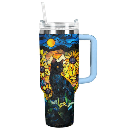 Shineful Tumbler Glass Feline Under The Moon