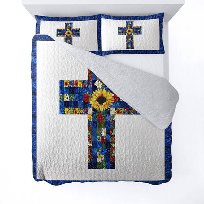 Shineful All Season Quilt 3-Piece Set Faith Hope Love