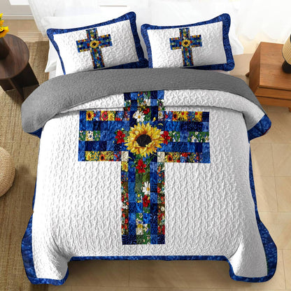 Shineful All Season Quilt 3-Piece Set Faith Hope Love