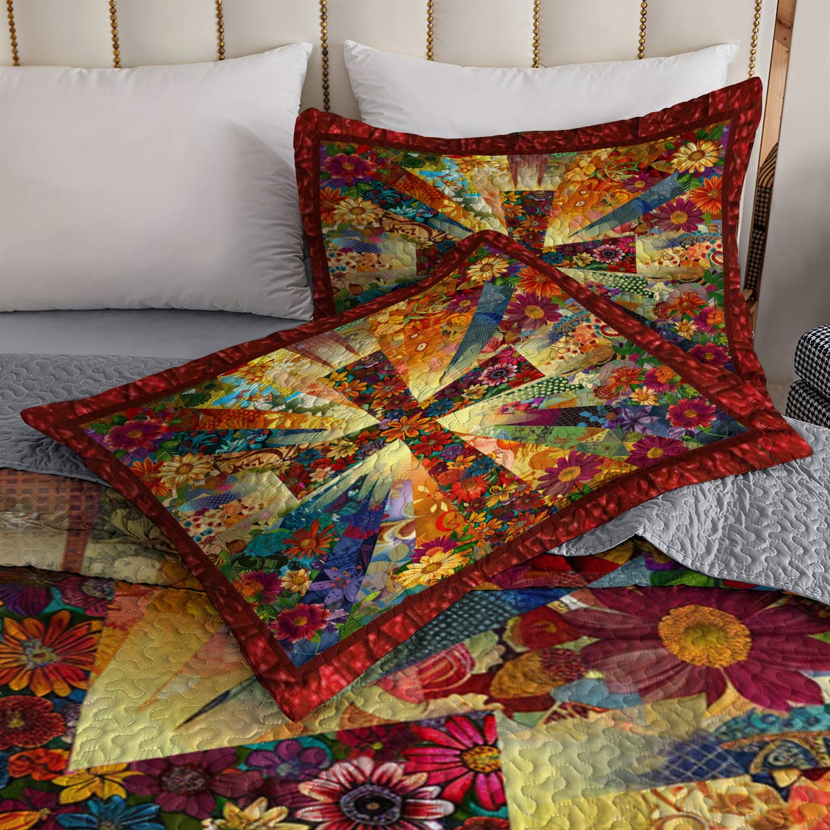 Shineful All Season Quilt 3-Piece Set God Flowers Love