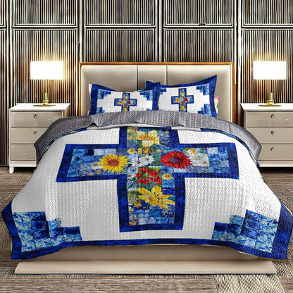 Shineful All Season Quilt 3-teiliges Set Gott wunderschöne Blumen Liebe