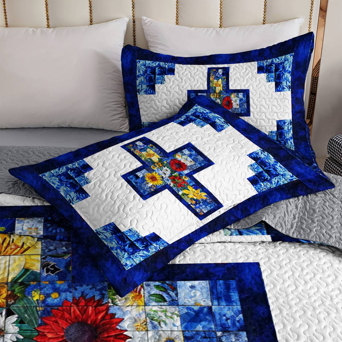 Shineful All Season Quilt 3-Piece Set God Gorgeous Flowers Love