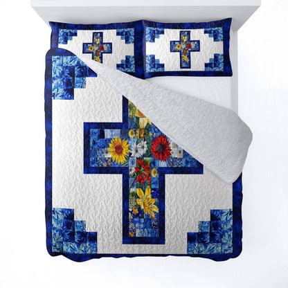 Shineful All Season Quilt 3-teiliges Set Gott wunderschöne Blumen Liebe