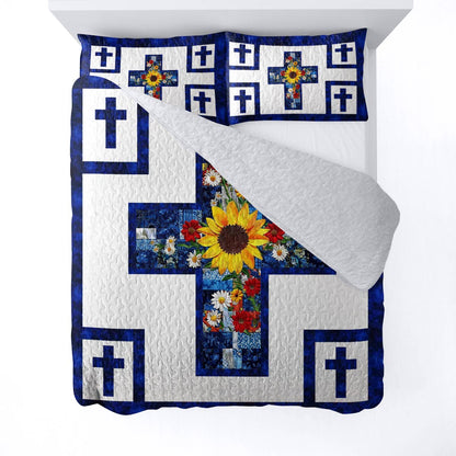 Shineful All Season Quilt 3-Piece Set Charming Sunflower God