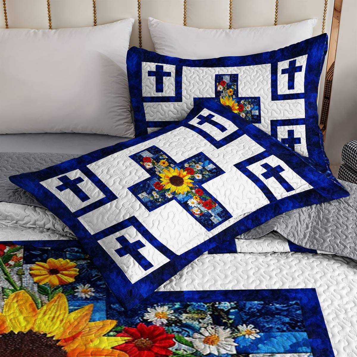 Shineful All Season Quilt 3-Piece Set Charming Sunflower God