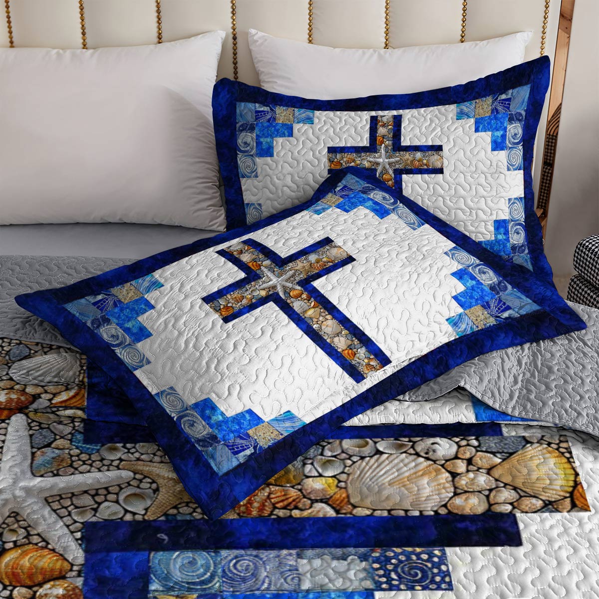 Shineful All Season Quilt 3-Piece Set Faith Hope Beach